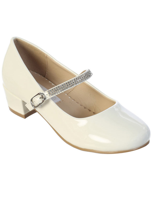 Girls Multi Color Rhinestone Strap Patent Dress Shoes 11-5 Kids - SophiasStyle.com